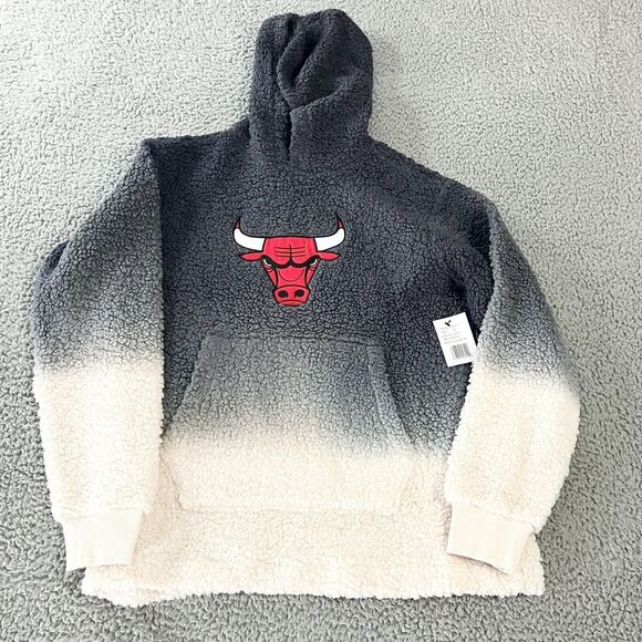 Chicago Bulls G III 4Her Jacket‎ Womens Medium Sherpa Logo Pockets Hooded New - Picture 1 of 7